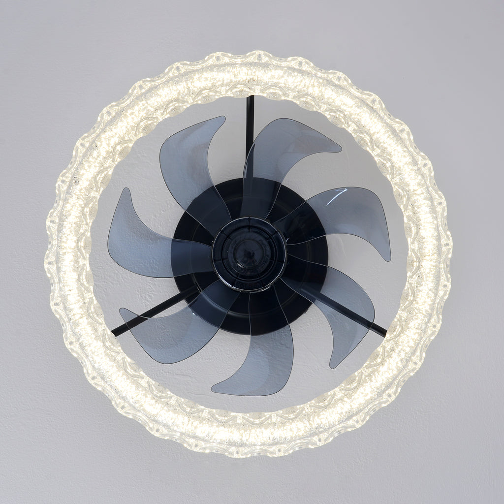 Galaxy Ceiling Fans with Kit ,LED Light Source and Remote Control, 3000-6500K Dimmable Modern Flush Mount LED Fan Light, 6 Speeds, Quiet DC Motor For Living room, Bedroom,