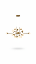 Brushed brass chandelier with linear arms