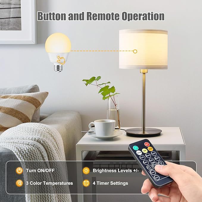 Brightown E26 Rechargeable Light Bulb with Remote