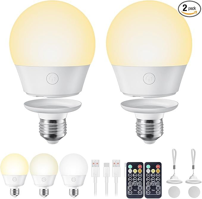 Brightown E26 Rechargeable Light Bulb with Remote