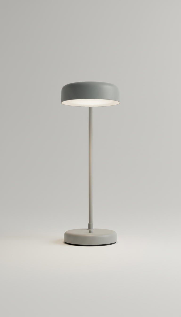 Soft steel desk lamp with dimming feature