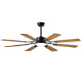 52 in. Ceiling Fan with Lights and Remote Control, 8 Plywood Blades, 6-Speed
