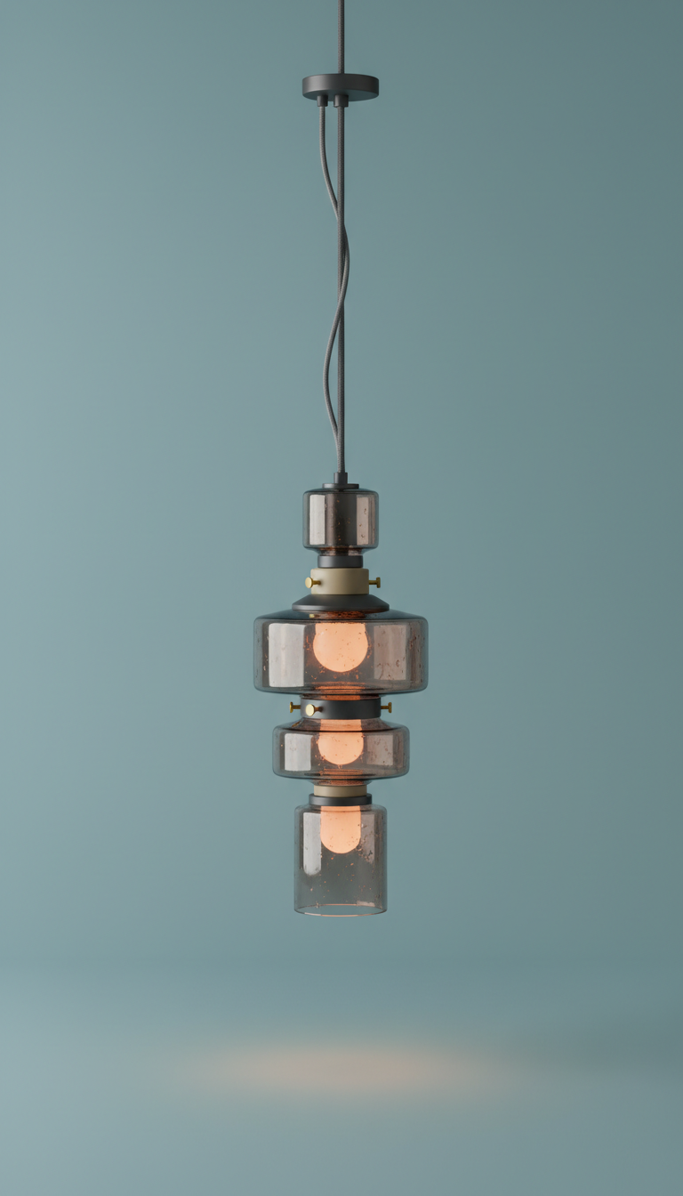 Modular Smoked Glass Pendant Light
