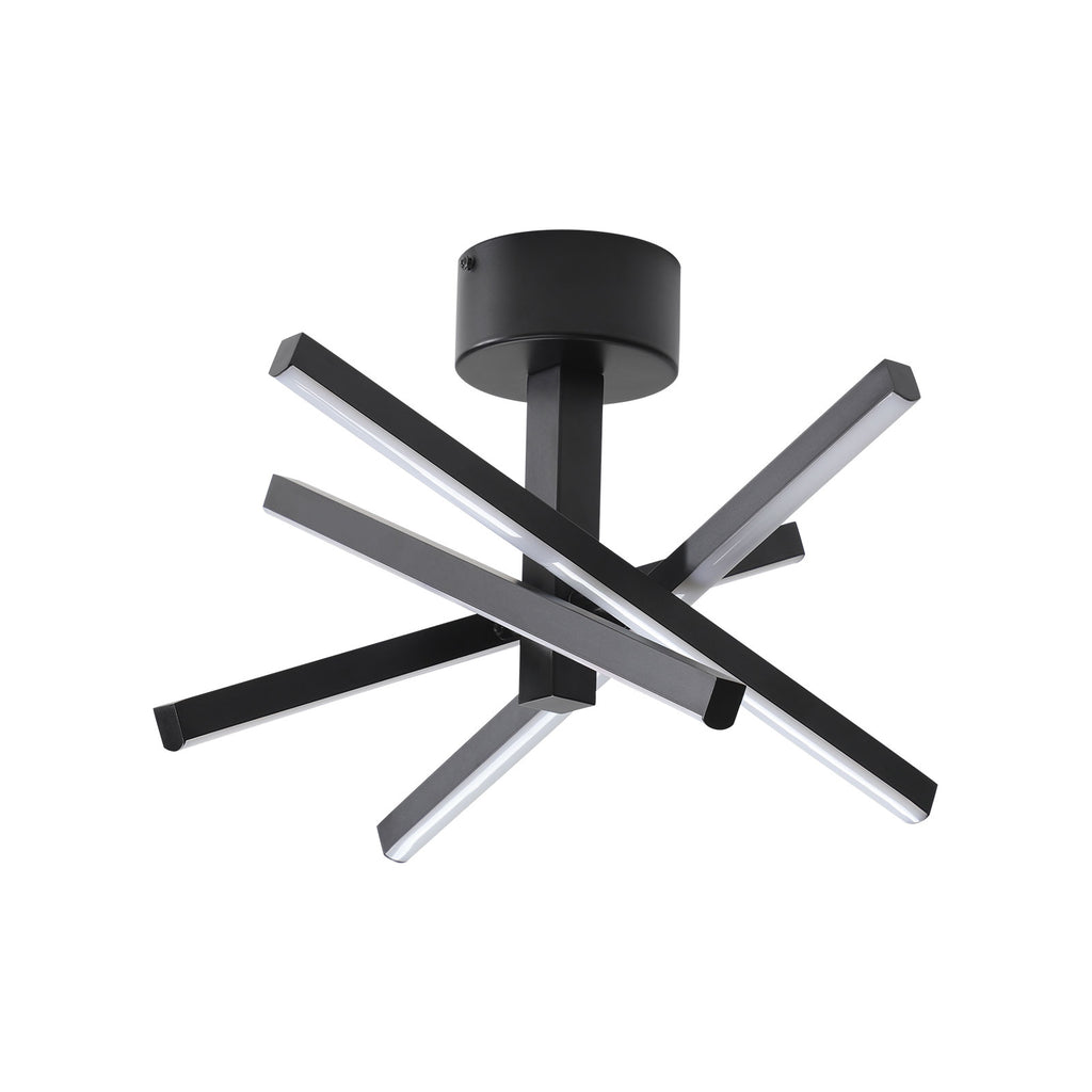 12 in. Modern LED Ceiling Light, Geometric Starburst Design