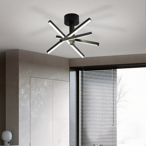 12 in. Modern LED Ceiling Light, Geometric Starburst Design