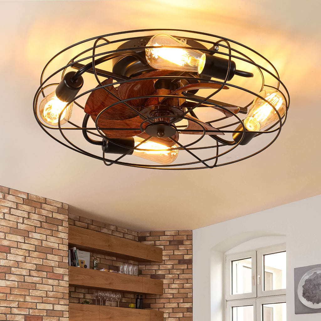20'' farmhouse Low Profile Ceiling fan Lights With Remote Control