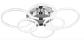 Flush Mount Ceiling Light with Dimmable Remote Control, 6Rings Acrylic Fixture for Bedroom, Living Room, Kitchen